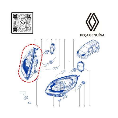 RN 03948R 260103948R FAROL DIR. KANGOO ELETRICA 22... - 4